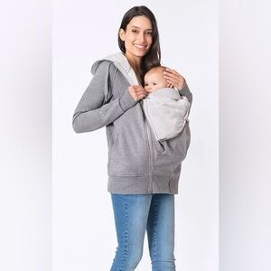 SERAPHINE Maternity & Baby Wearing Carrier Hoodie, Grey, XS